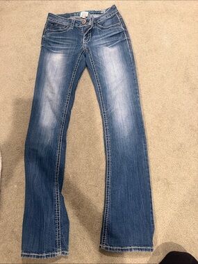 Hydraulic Medium Blue Slim Boot Leg Jeans.